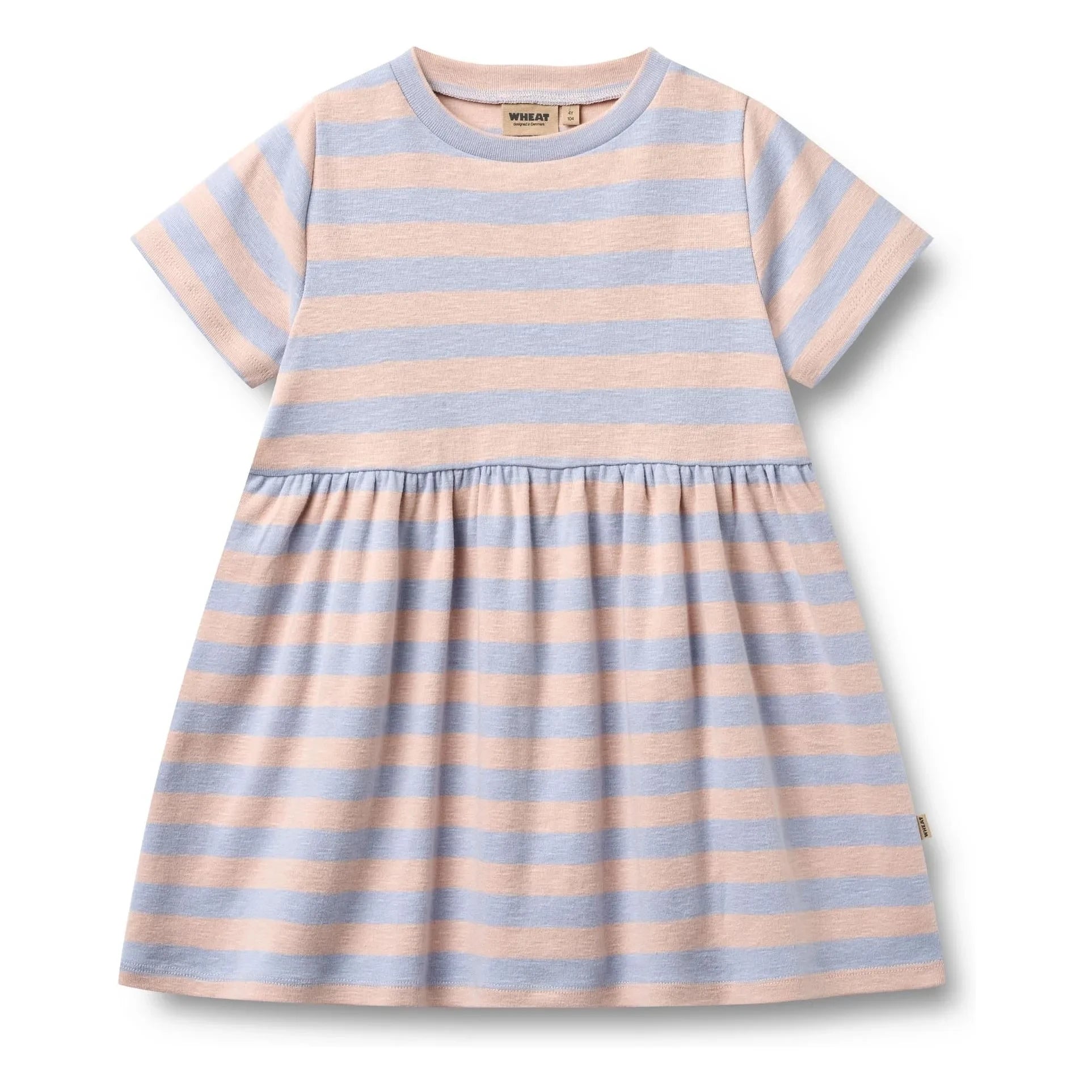 Wheat - Gestreiftes Anna Jerseykleid Bio-Baumwolle | Blassrosa