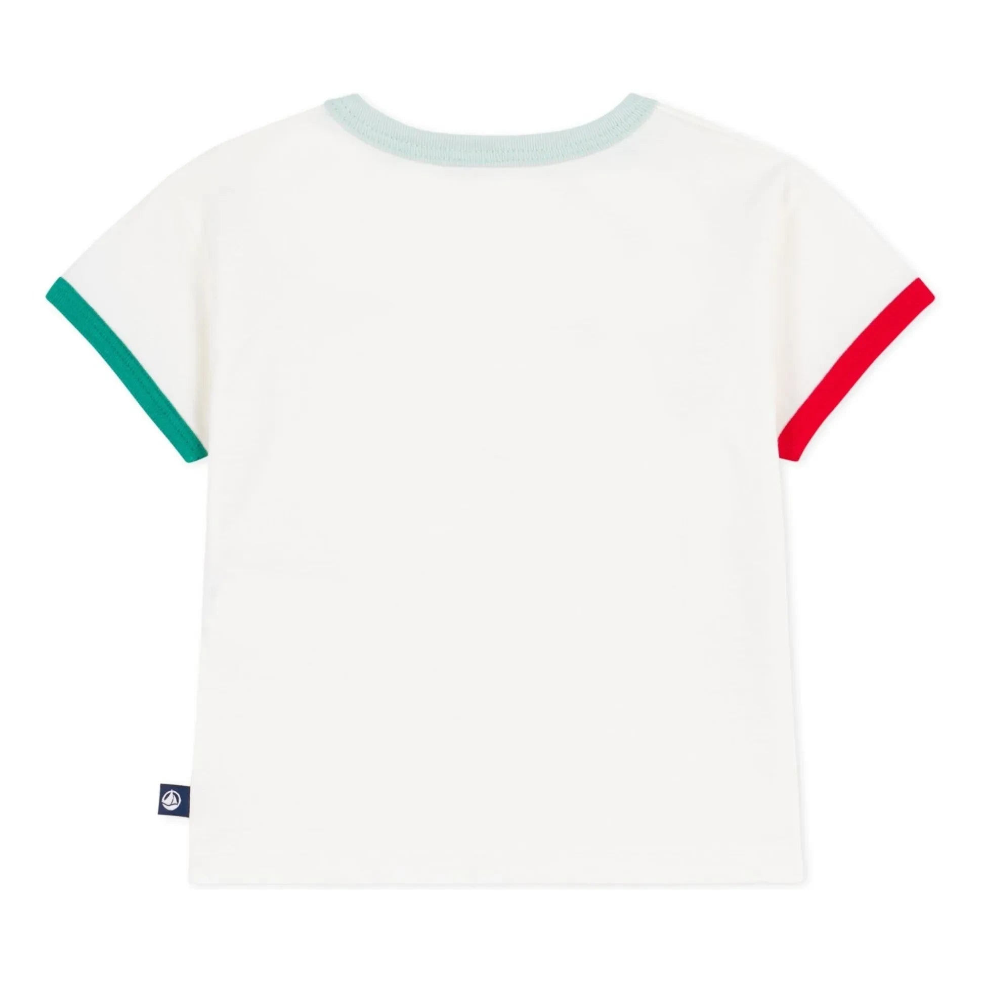 Petit Bateau - Kontrast-T-Shirt aus Bio-Baumwolle „Bel Été“ | Weiß
