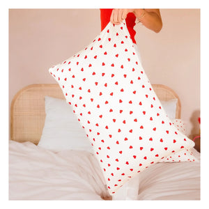 Emily's Pillow - Herzbedruckter Maulbeerseiden-Kissenbezug | Creme