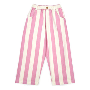 Mipounet - Claude Gestreifte Bio-Baumwollhose | Rosa