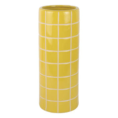 Present Time - Retro Tiles Yuvarlak vazo | Sarı