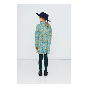 Tinycottons – Kleid aus Bio-Baumwollcord mit Blumenmuster | Blau