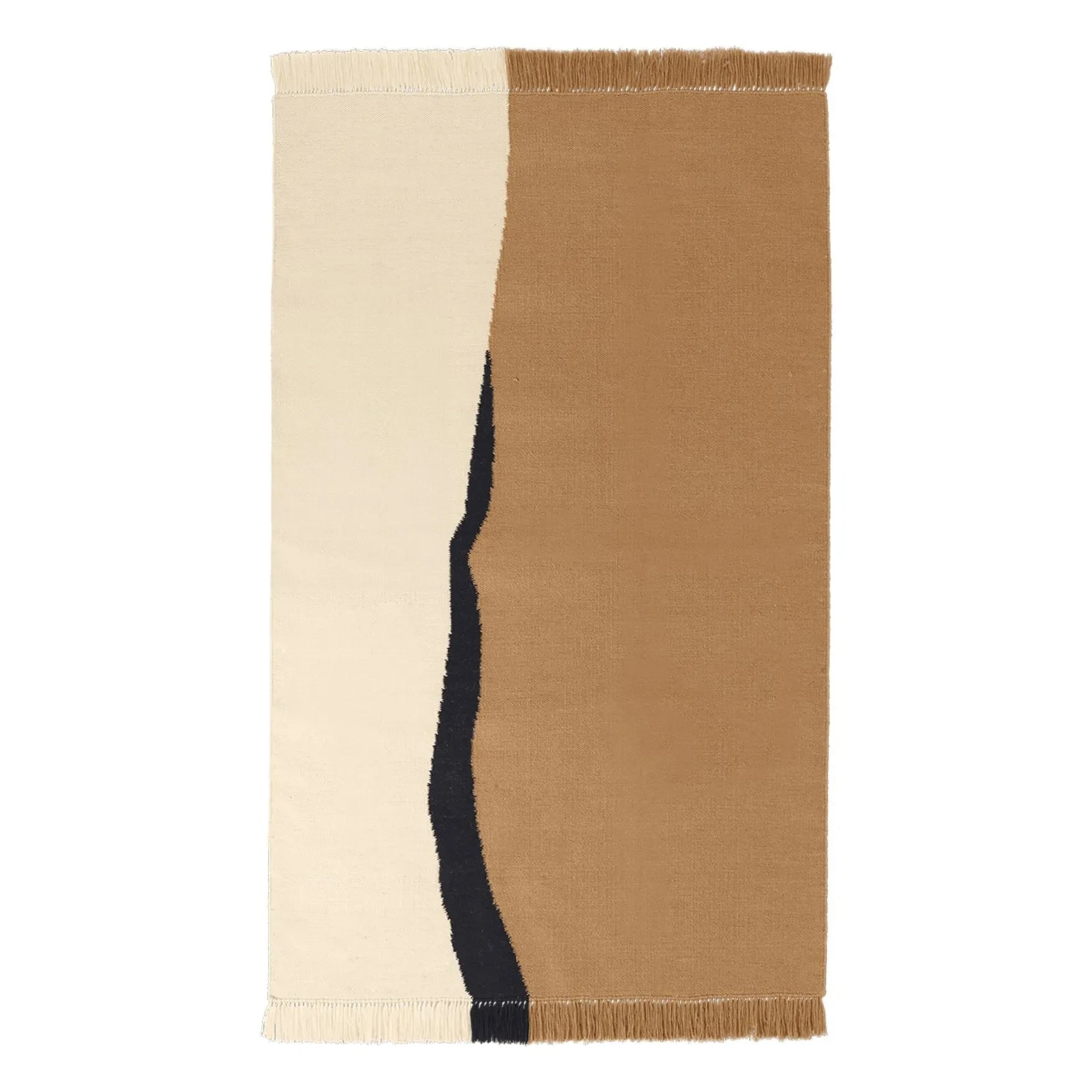 Ferm Living - Soil Kelim Teppich | Sand