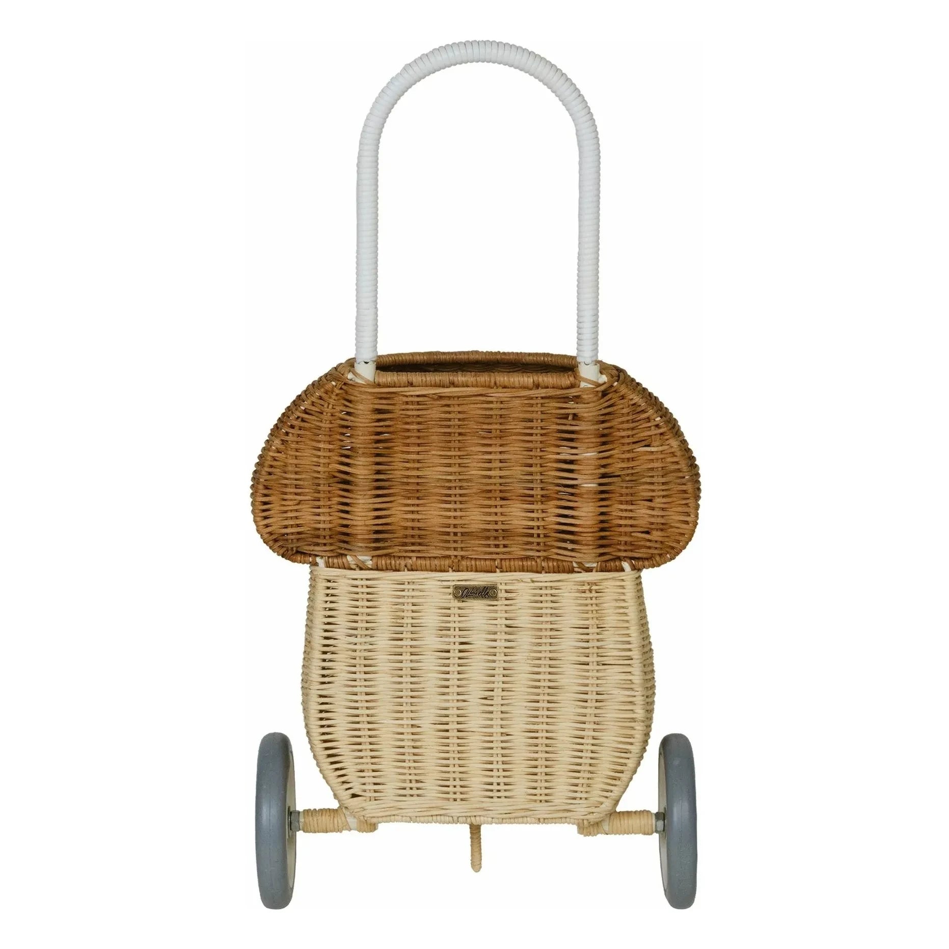 Olli Ella - Rattan-Korb auf Rädern Champignon