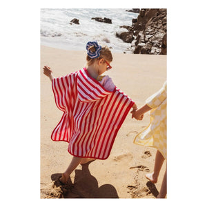 Jera Mini - Çizgili Havlu Poncho | Pembe