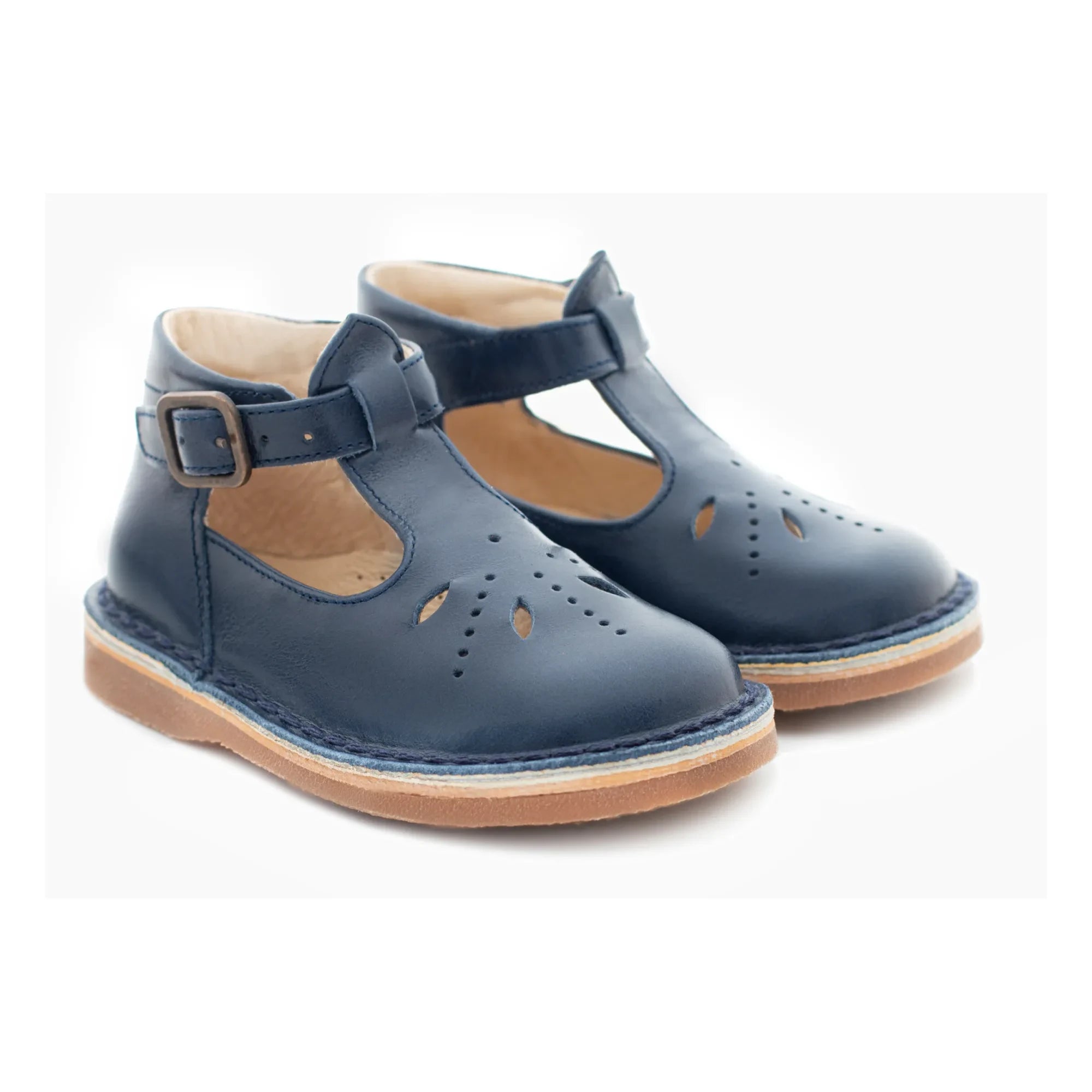 Poppée - Mary Janes mit Lochstickerei | Navy