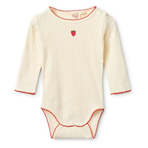 Flöss - Body Pointelle Flora Fraise | Creme