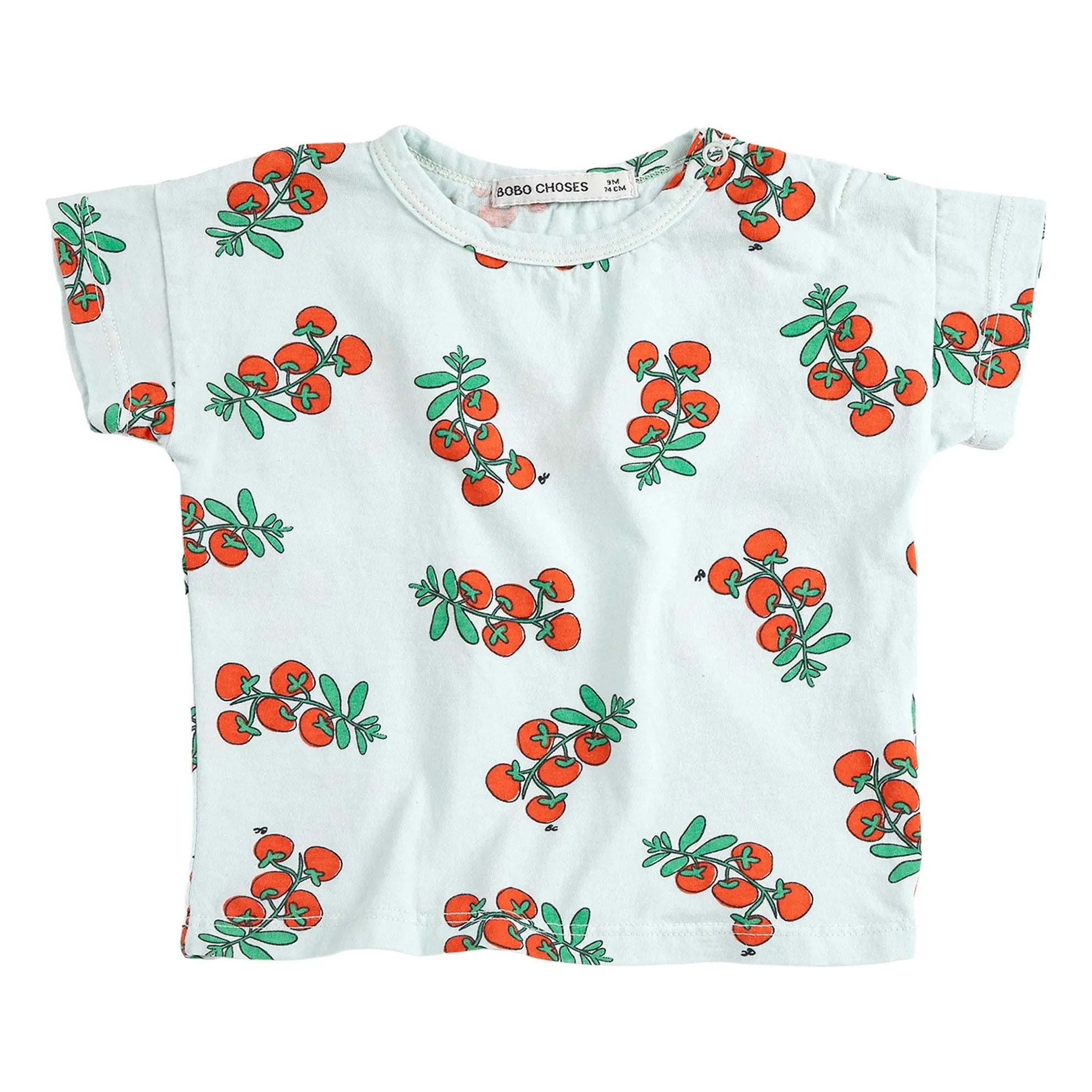 Bobo Choses - Bio-Baumwoll-Tomaten-T-Shirt | Hellblau