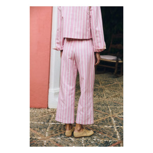 Maria de la Orden - Nizza Gestreifte Baumwollhose | Rosa