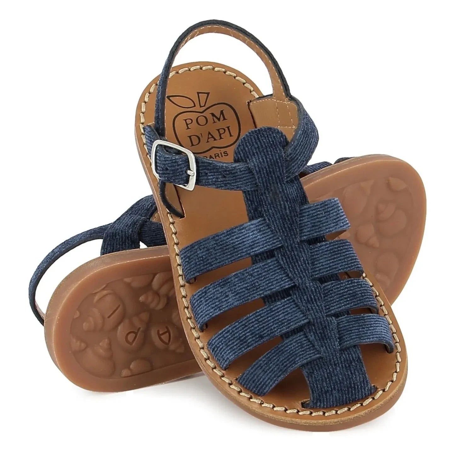 Pom d'Api - Sandalet Beach-Stitch Dad | Denim