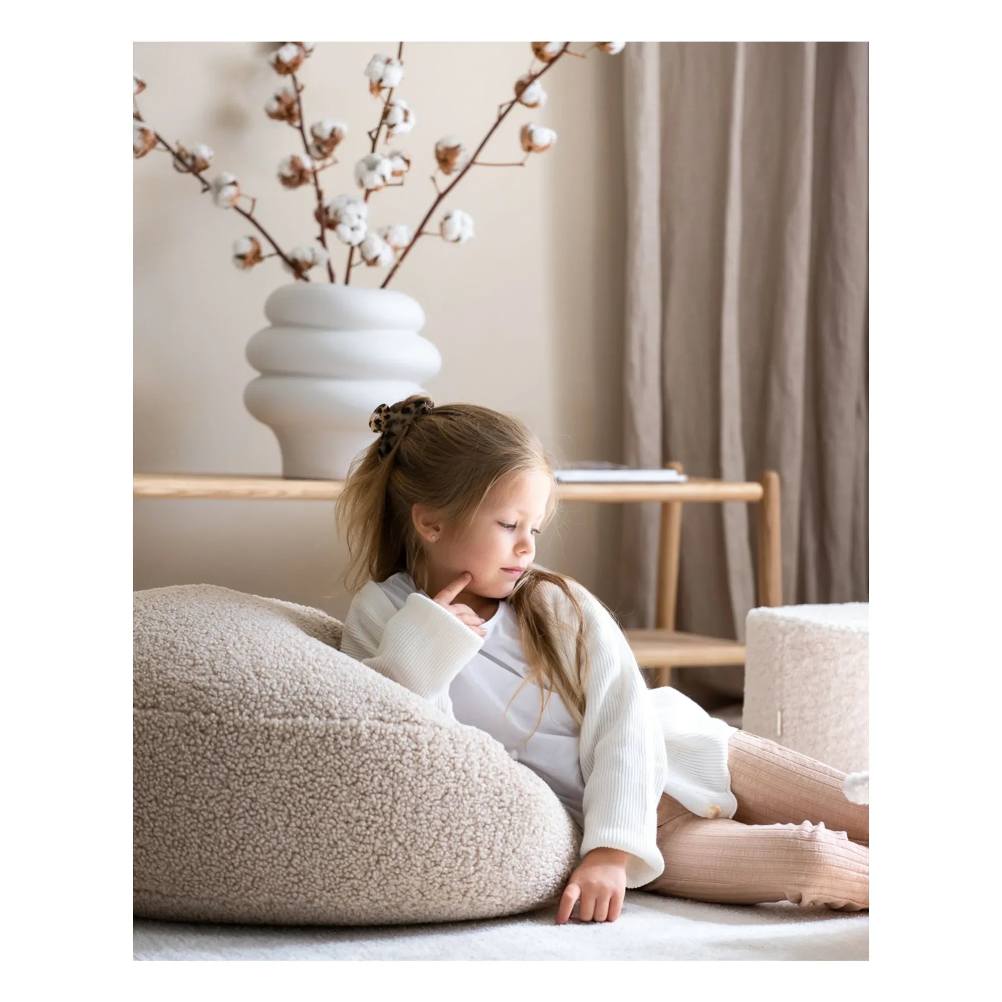 Wigiwama - Teddy-Pouf | Beige