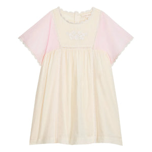 Louise Misha - Aurora Kleid aus Bio-Baumwolle mit Kontrastdetails | Gelb