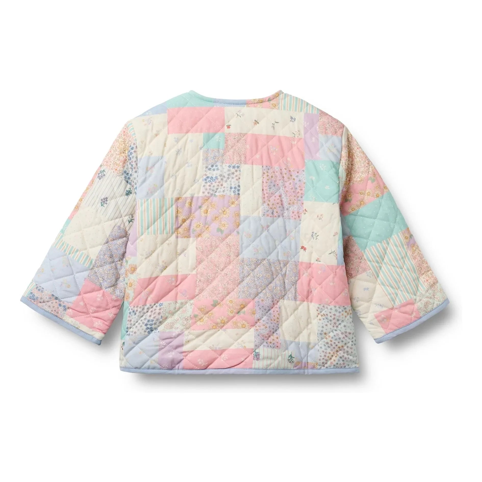 Wheat - Inaja Patchwork-Steppjacke aus Bio-Baumwolle | Hellblau