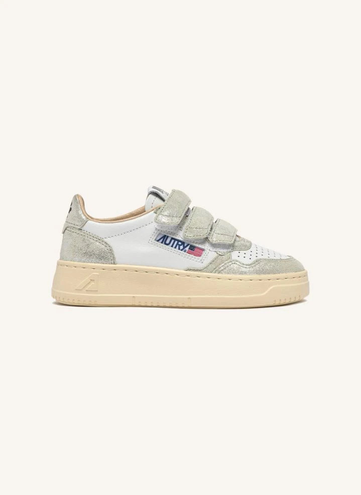 Autry - Kidstripes Niedrige Wildleder-Sneaker | Silber