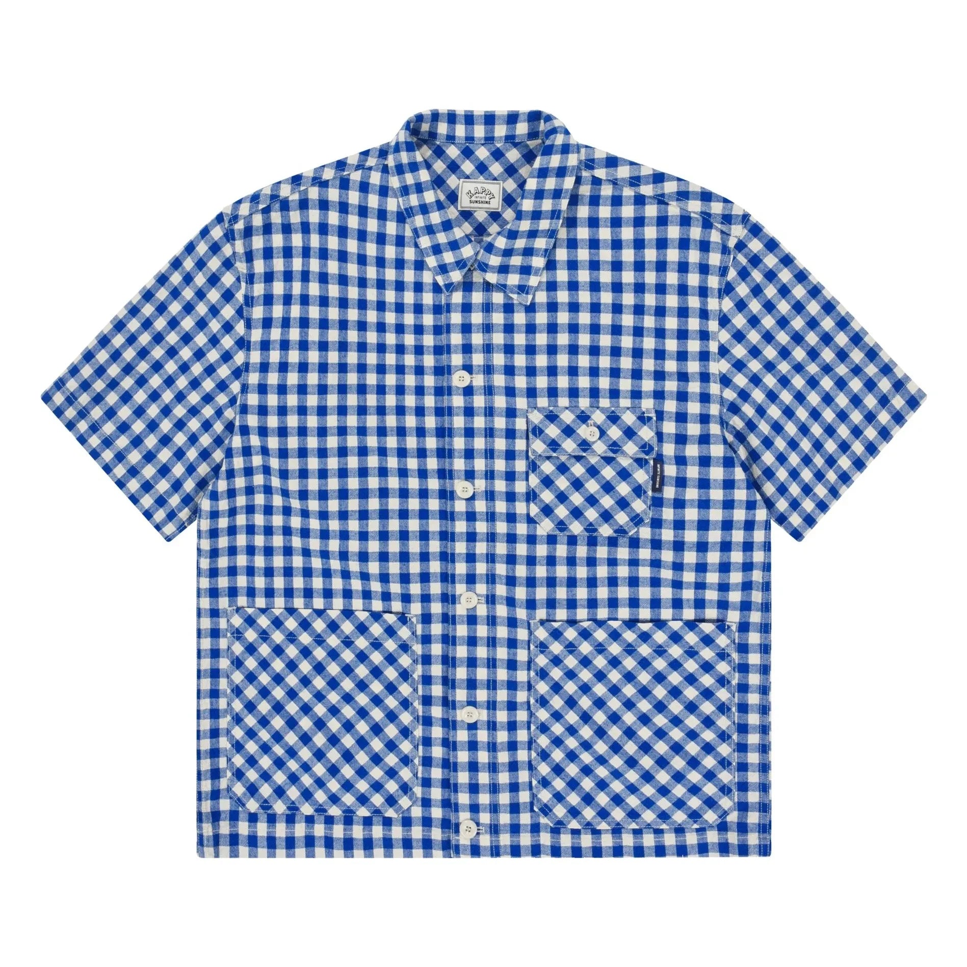 Kappy - Karierte Leinenjacke | Blau