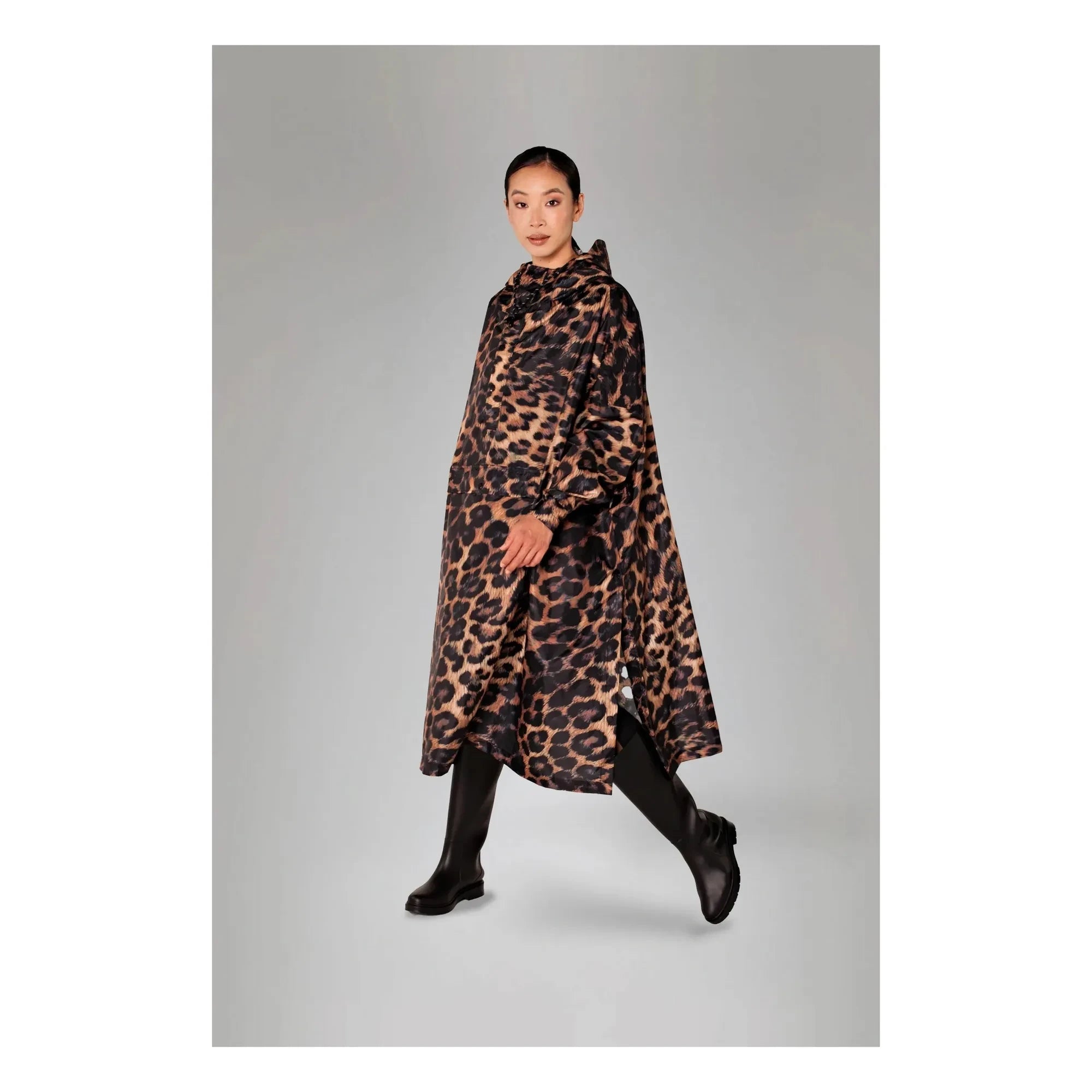 Rainkiss - Dunkler Leopard Wasserdichter Poncho - Damenkollektion | Braun