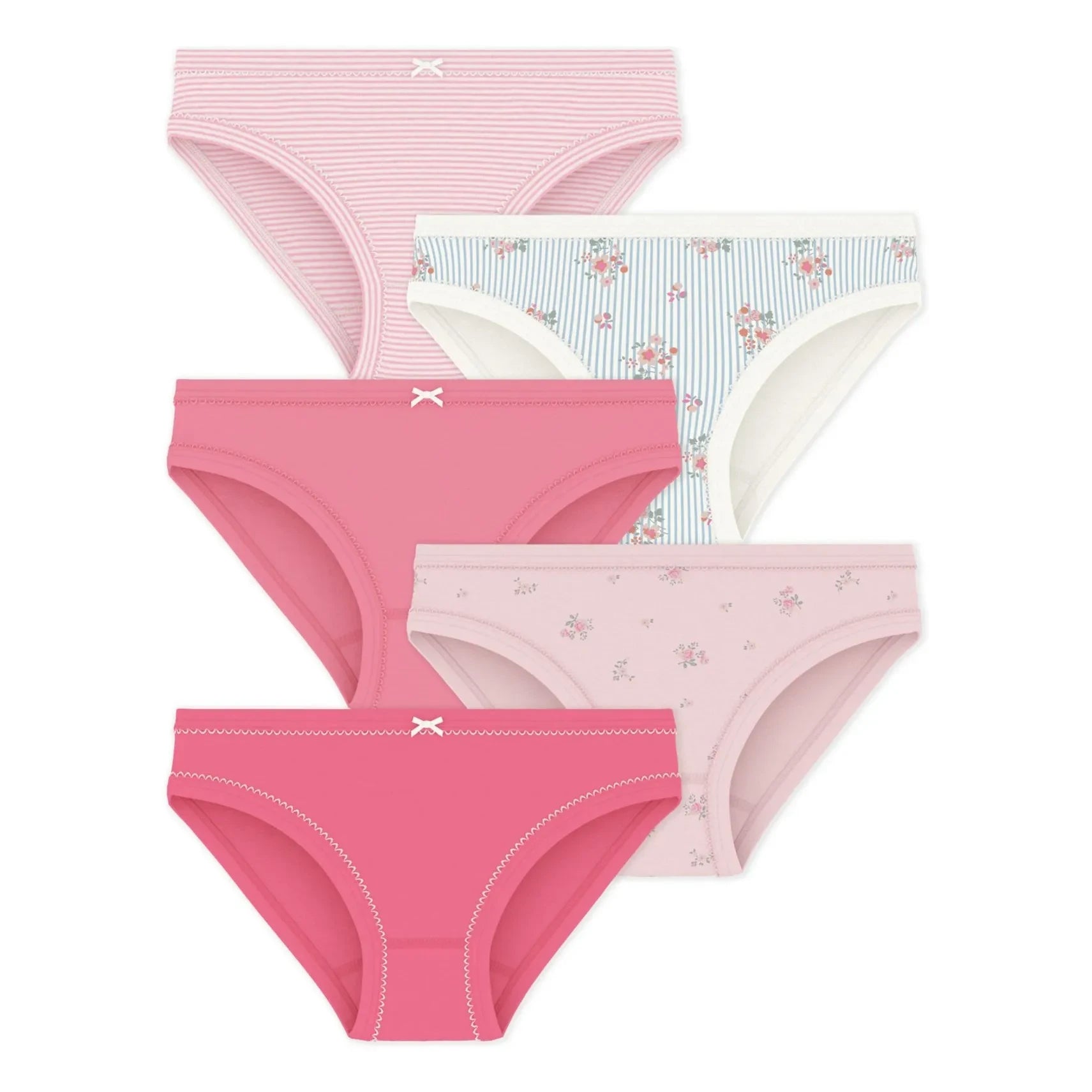 Petit Bateau - Batch 5 Çiçekli Külotlar | Pembe