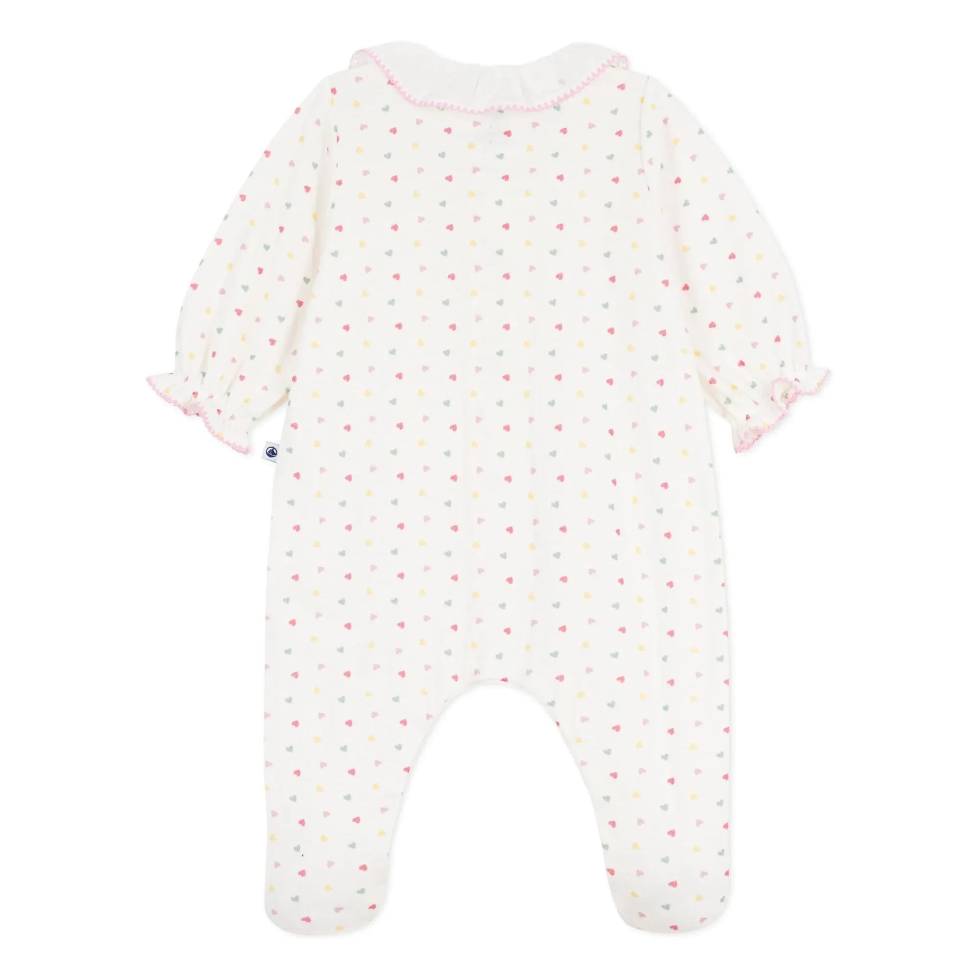 Petit Bateau - Schlafanzug Dors Bien Hearts Tubique Bio-Baumwolle | Weiß