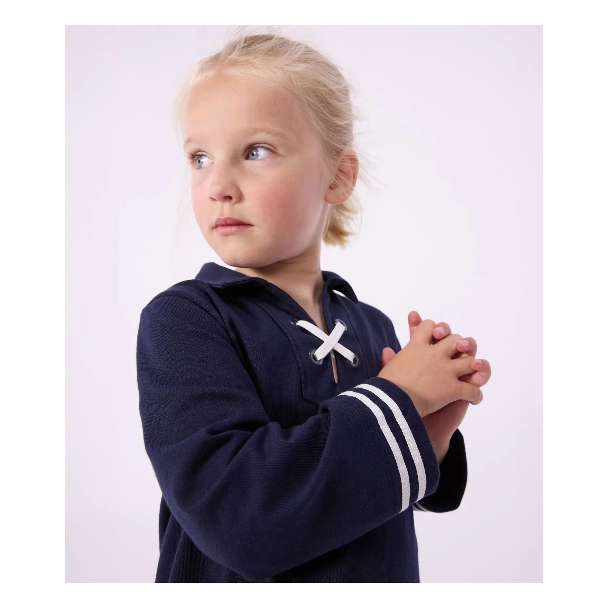 Petit Bateau - Kleid mit Spitzenkragen | Marineblau