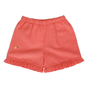 Sticky Lemon - Rüschen- und Karo-Lemon-Shorts | Koralle
