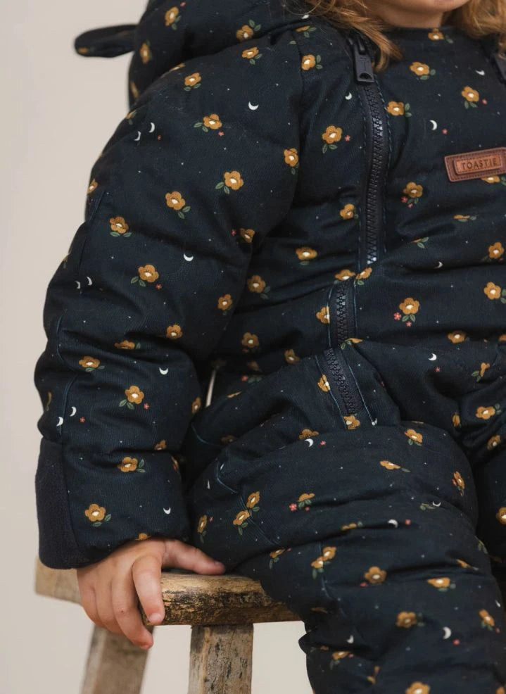 Töastie - Wasserfester, blumenbedruckter Cloud-Jacke | Dunkelblau
