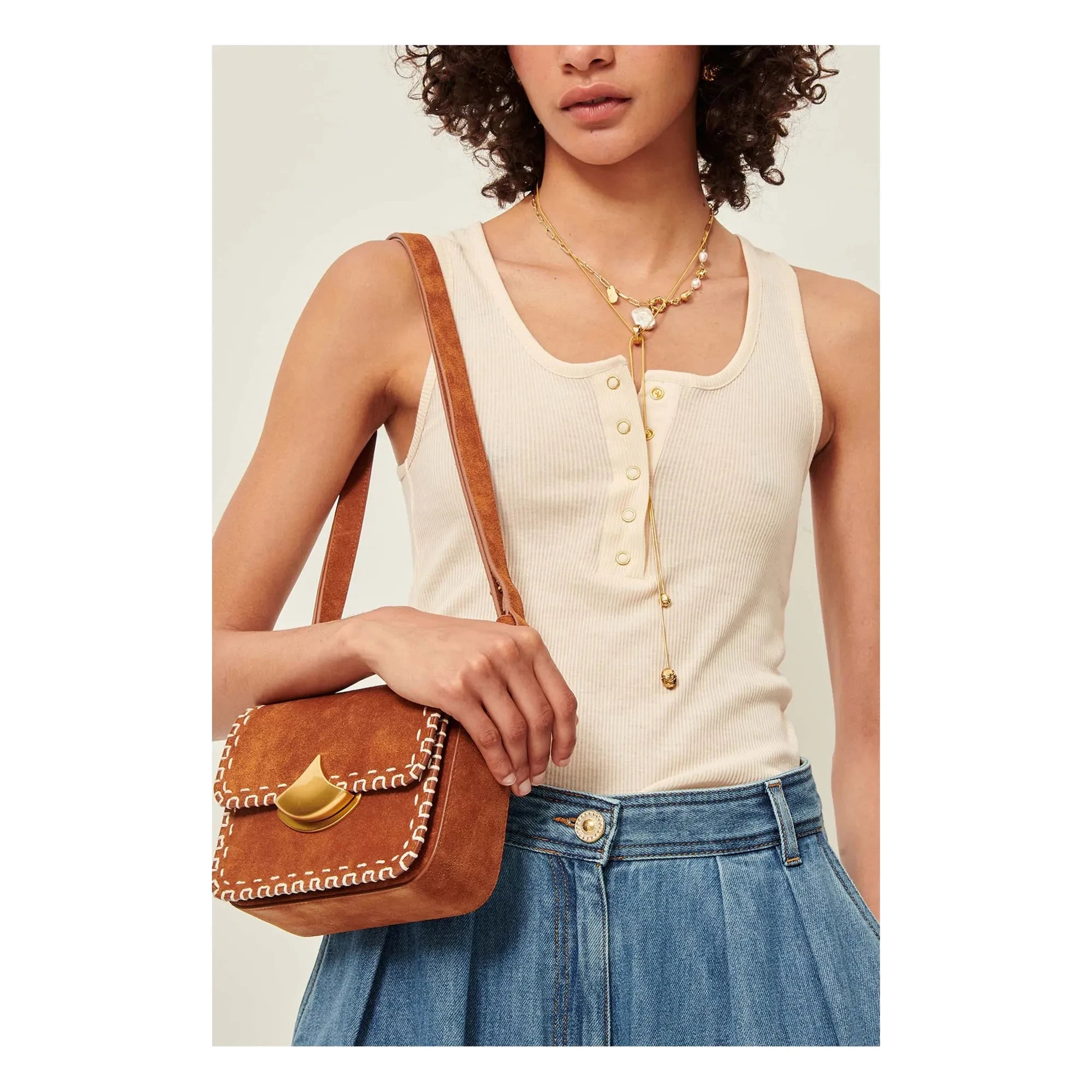 Sessùn - Camargo Spaghetti-Top | Ecru
