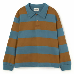 Cozmo - Tauro çizgili organik pamuk polo tişört | Gökyüzü mavisi