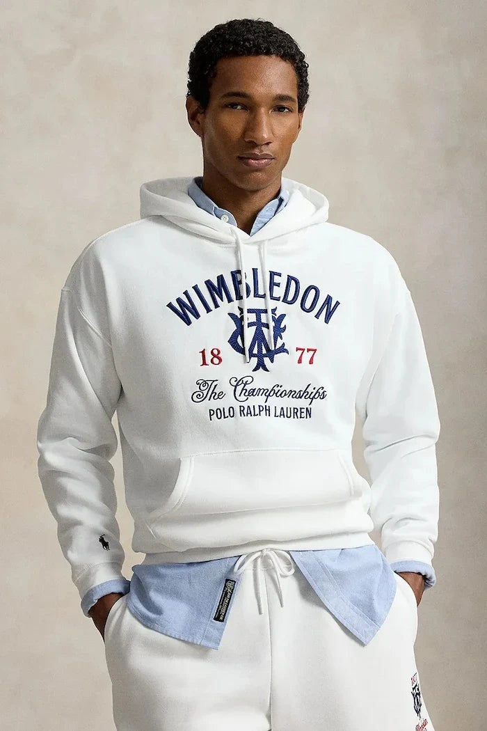 Polo Ralph Lauren kapüşonlu erkek pamuklu sweatshirt Wimbledon