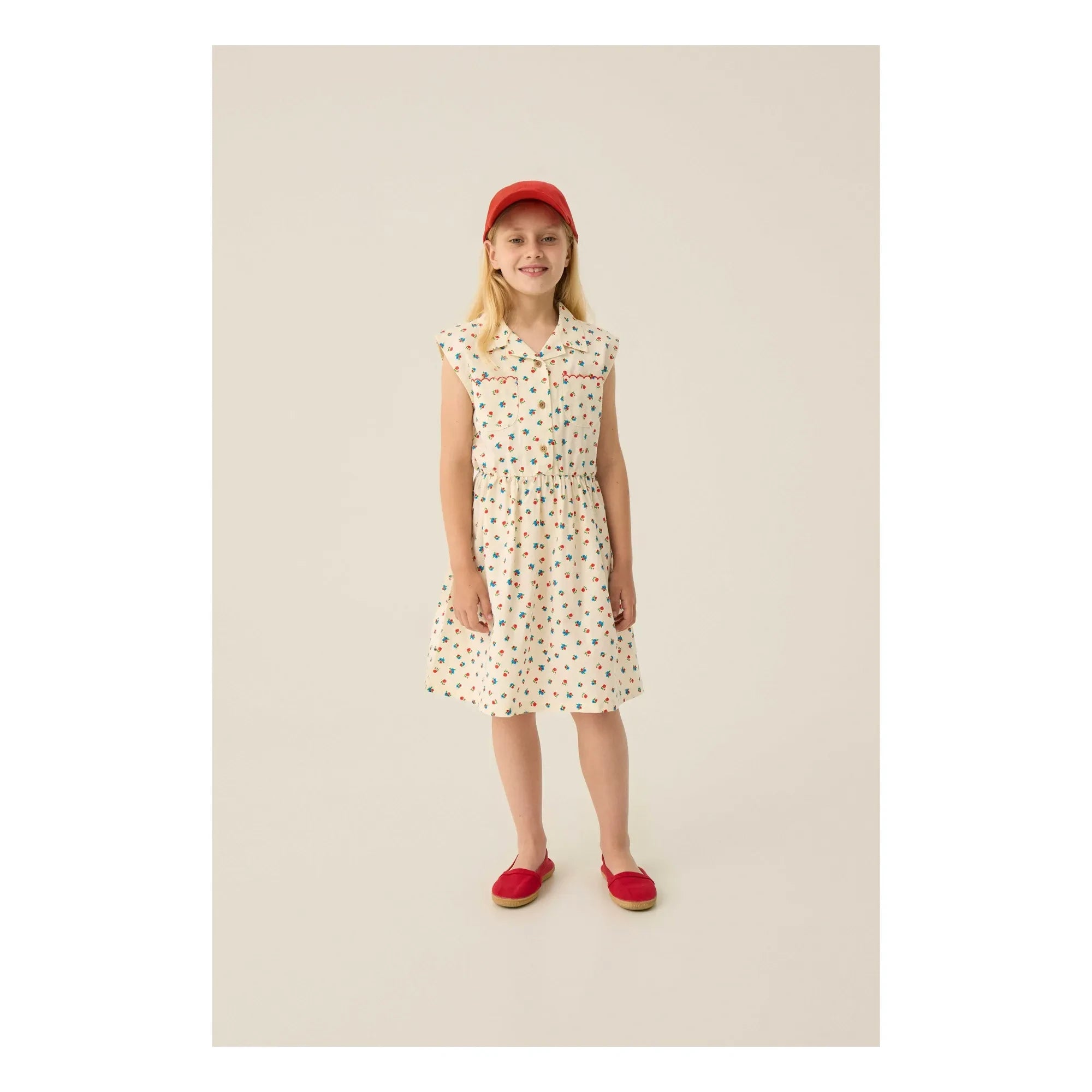 The Campamento - Mi-Long Blumenkleid | Ecru