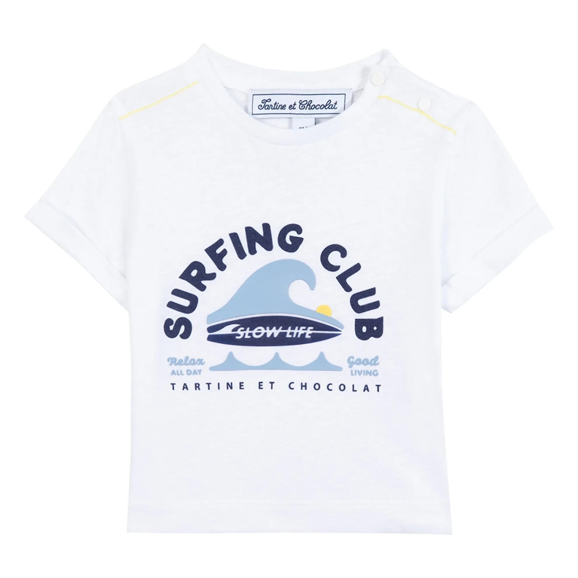 Tartine et Chocolat - Surfing Club Baby T-Shirt | Weiß