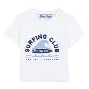 Tartine et Chocolat - Surfing Club Baby T-Shirt | Weiß