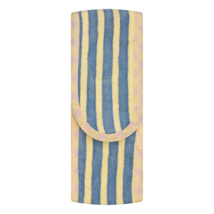 Jera Mini - Gestreiftes Terry Scratch Haarband | Blassgelb