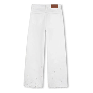 Chloé – Bestickte Hose aus Bio-Baumwolle | Weiß