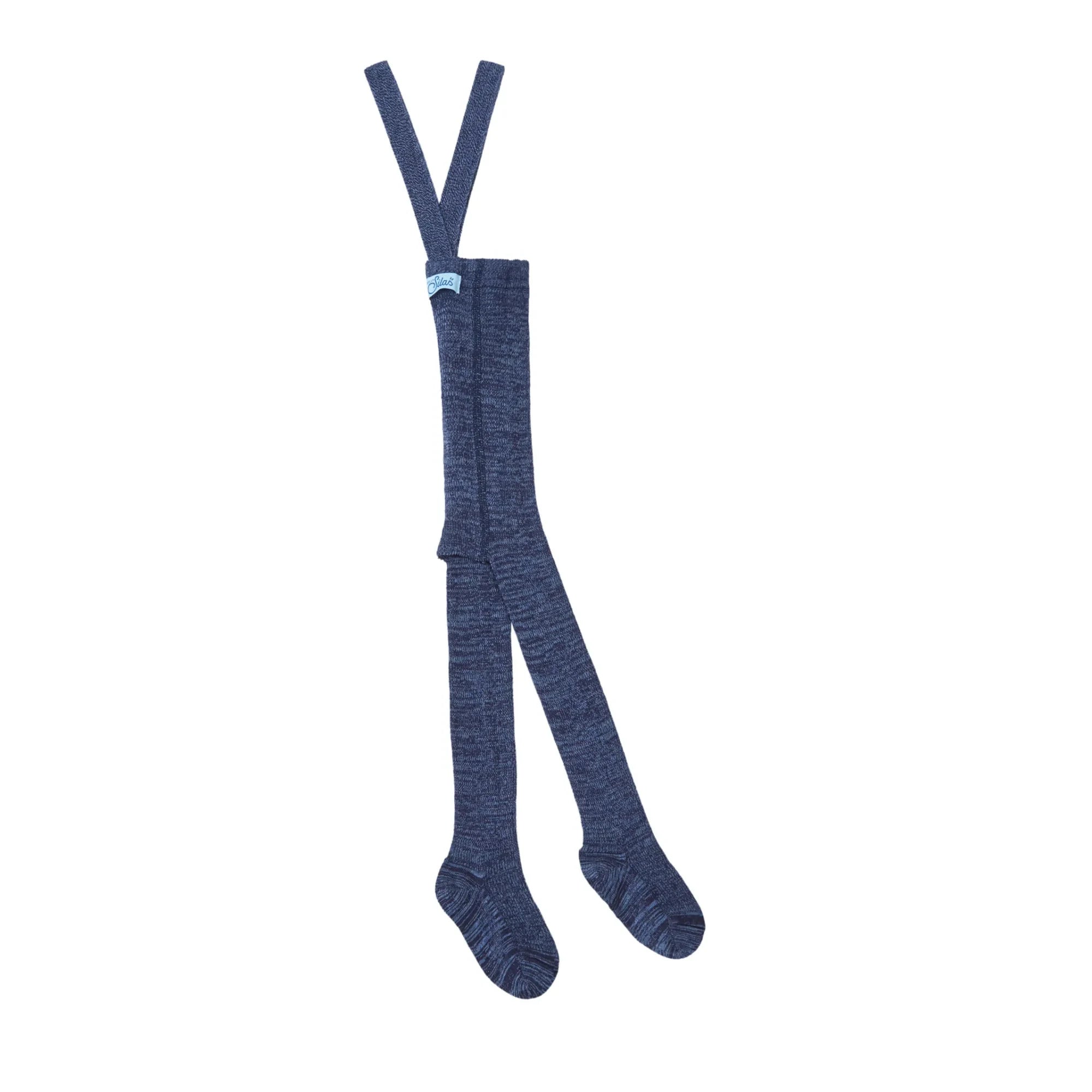 Silly Silas - Trägerstrumpfhose aus Bio-Baumwolle | Denim-Blau