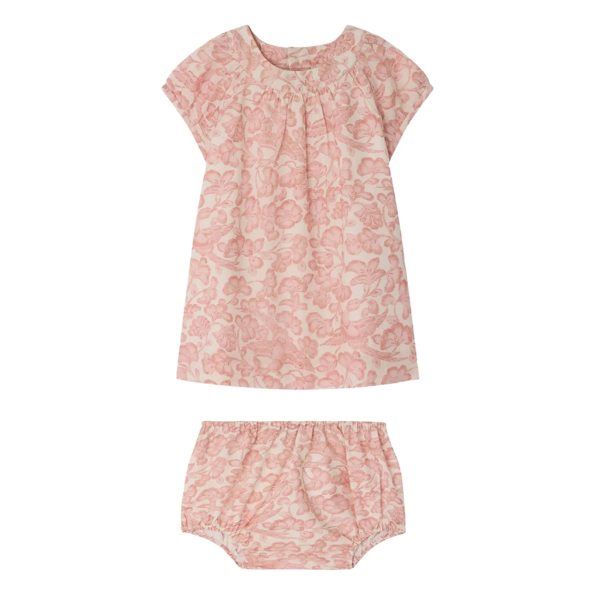 Bonpoint - Cachouli Fleurie Kleid aus Bio-Baumwolle | Puderrosa