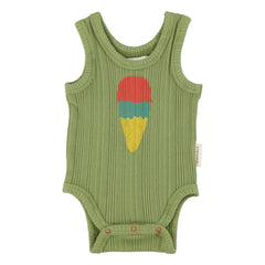 Piupiuchick - Body aus Bio-Rippbaumwolle Glace | Olive