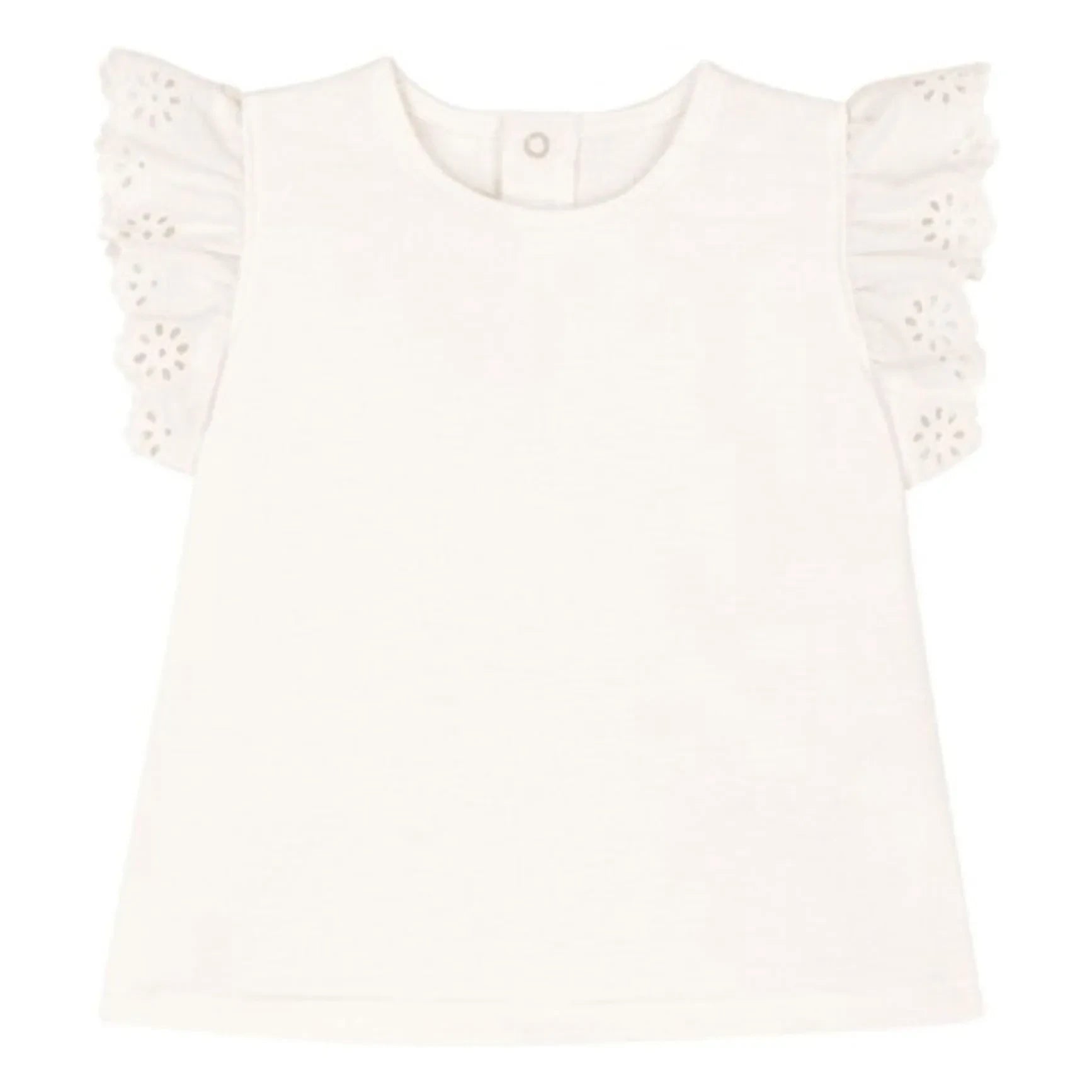 Petit Bateau – Broderie Anglaise T-Shirt | Weiß
