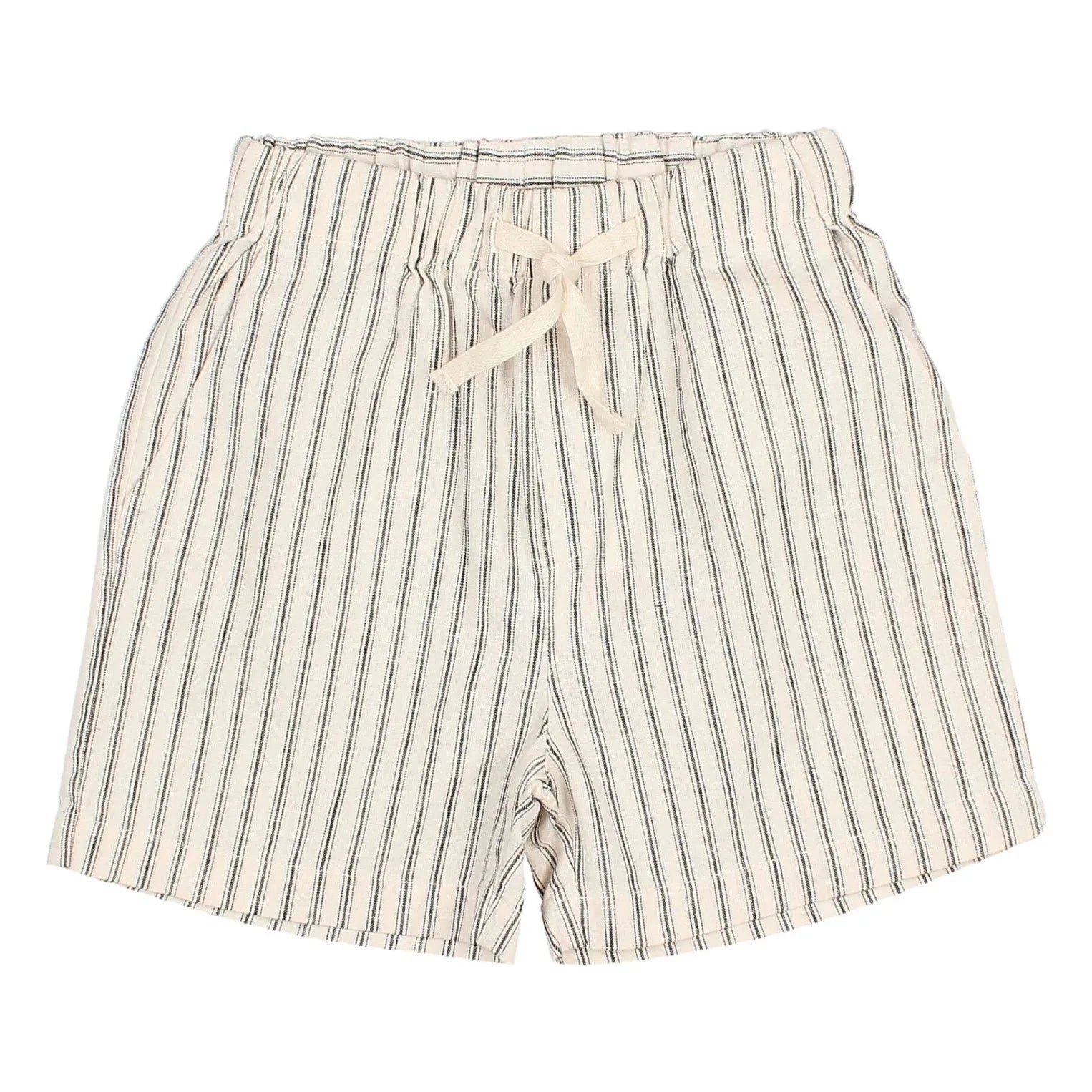 Búho – Gestreifte Leinen-Bermudashorts | Ecru