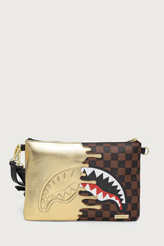 Sprayground - Braune Kunstleder Damen Umhängetasche mit Haien in Paris 910B9344NSZ