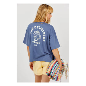 a.p - Super Tacos Bio-Baumwoll-T-Shirt | Nachtblau