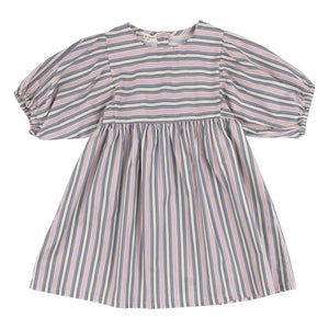Babe & Tess - Aurora Gestreiftes Kleid | Azure Blau