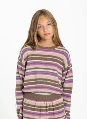 Smallable Kid - Lya Gestreiftes Wollkleid | Rosa