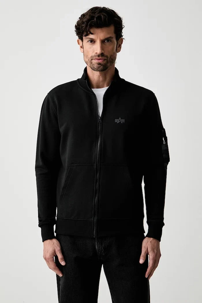 Alpha Industries erkek pamuklu fermuarlı sweatshirt DTM Mid