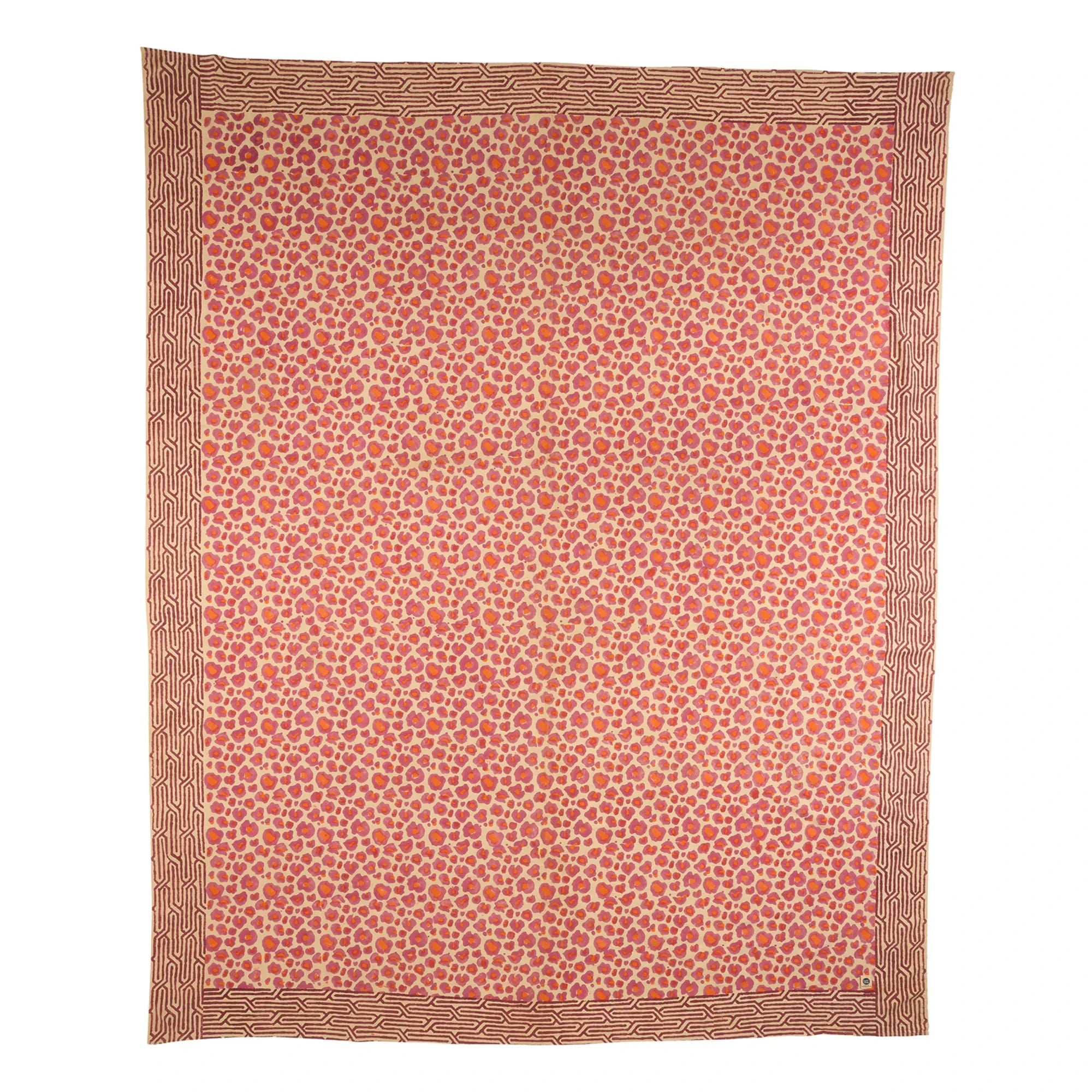 Doing Goods - Leopardenmuster Decke und Baumwoll-Tragetasche | Rosa