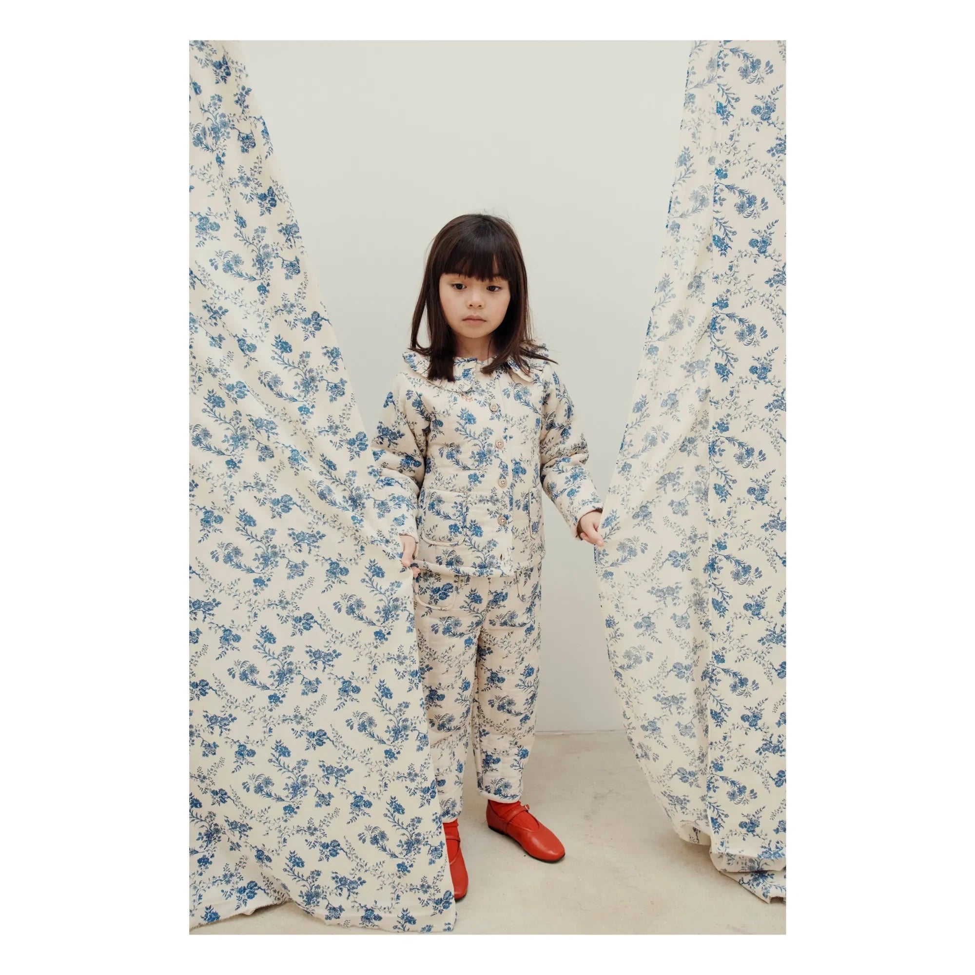 Emile et Ida - Blumenmuster Stepp Hose | Ecru