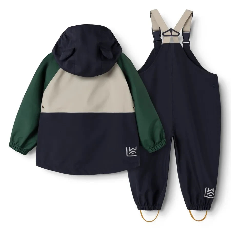 Liewood - Manu Colorblock Regen-Set aus recycelten Fasern | Dunkelgrün