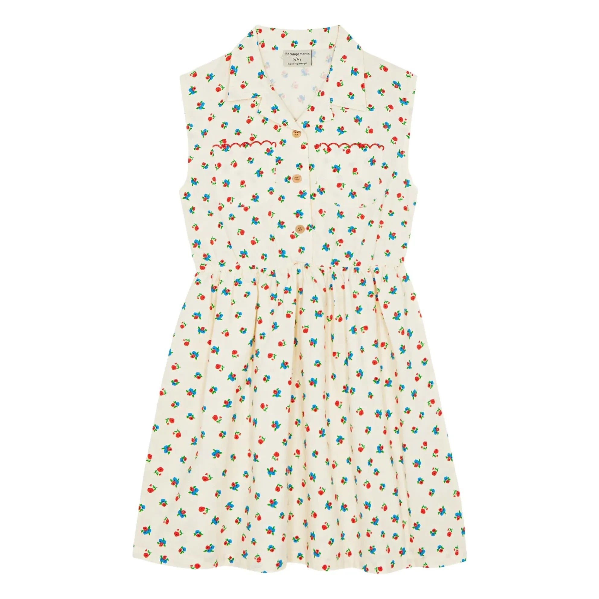 The Campamento - Mi-Long Blumenkleid | Ecru