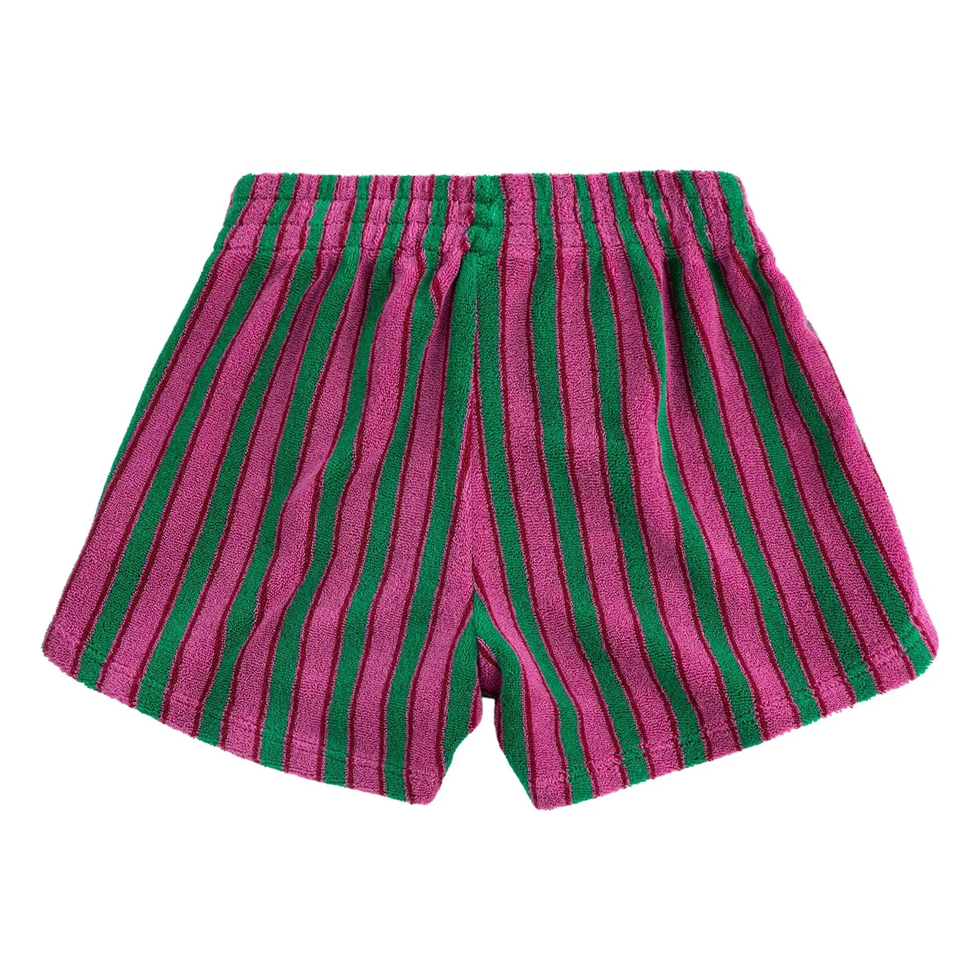 Bobo Choses - Gestreifte Frottee-Shorts | Grün