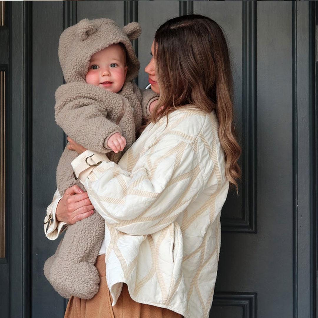 FINNSON Alf Eco Pram Suit Borg - Beige-Pramsuits-Beige-0-3m | Natural Baby Shower