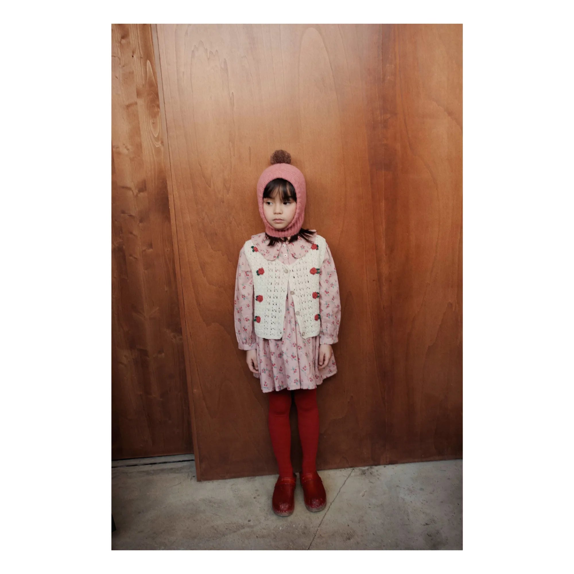 Emile et Ida - Kleid mit Blumenmuster und Claudine-Kragen | Rosa